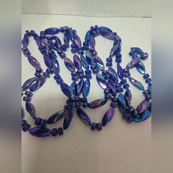 VINTAGE LONG STRANDED NECKLACE MULTICOLOR - Picture 6 of 8